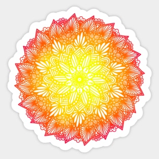 Red-Orange Digital Mandala Sticker